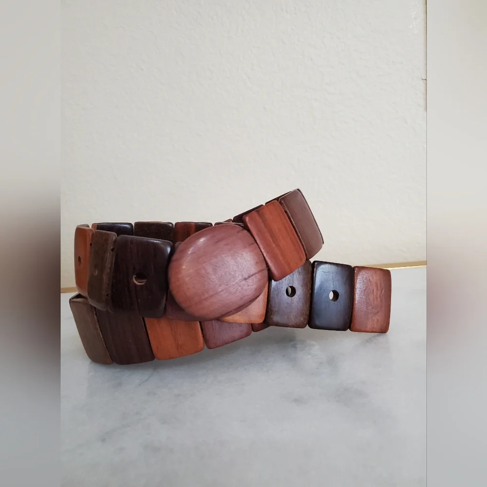 Vintage Cool Wood Belt Women's Size M-L